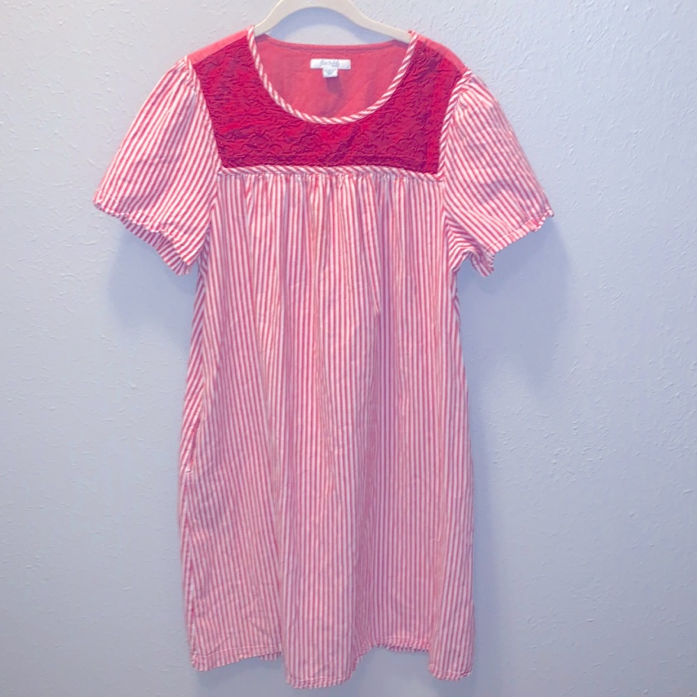 Vintage Go Softly Red Housecoat Robe Gown Patio Retro Women’s Sz Large